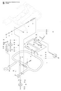 Frame Diagram and Parts List for R175 (966828401)(2008-05) Husqvarna Lawn Tractor