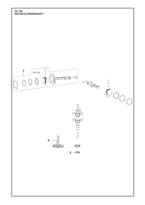 Piston And Crankshaft Diagram and Parts List for HV703  Husqvarna Engine