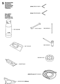 Accessories Diagram and Parts List for 143R 20070100001-Current Husqvarna Brush Cutter