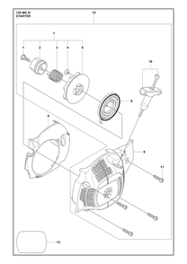 Starter Diagram and Parts List for 120MARKIII  Husqvarna Chainsaw