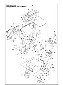 Steering Column 2 Diagram and Parts List for P520D (967848801)(2018) Husqvarna Lawn Mower