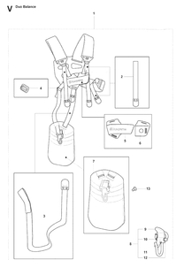 Harness Diagram and Parts List for 327LX 20080900001-Current Husqvarna Edger