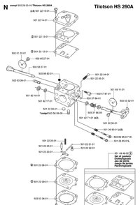 Carburetor Diagram and Parts List for 272XP 20070100001-20091400000 Husqvarna Chainsaw