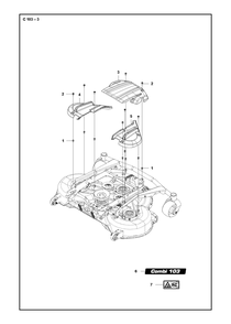 103cm Cutting Deck Diagram and Parts List for 103R400GEN2  Husqvarna Lawn Tractor Accessories