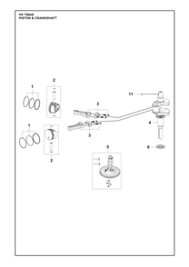 Piston And Crankshaft Diagram and Parts List for HV708AE  Husqvarna Engine