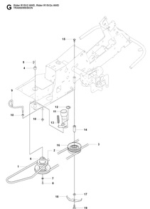Transmission 4 Diagram and Parts List for RIDER15V2AWD (965200901)(2009-04) Husqvarna Lawn Mower