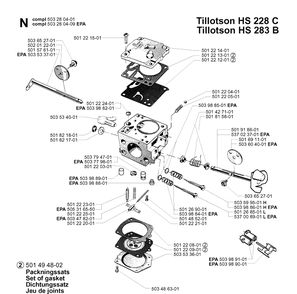 Electrical 2 Diagram and Parts List for 288 20014000001-Current Husqvarna Chainsaw