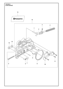 Chain Brake Diagram and Parts List for 120MARKIII  Husqvarna Chainsaw
