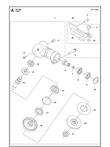 Gears Diagram and Parts List for 543RB  Husqvarna Brush Cutter