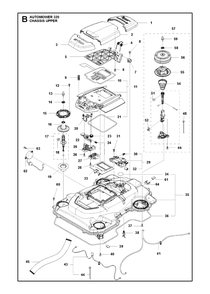Chassis Upper Diagram and Parts List for 320 2015-01 Husqvarna Lawn Mower