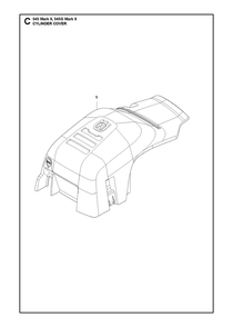Cylinder Cover Diagram and Parts List for 545GMARKII  Husqvarna Chainsaw