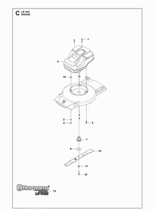 Engine Diagram and Parts List for LB442I  Husqvarna Lawn Mower