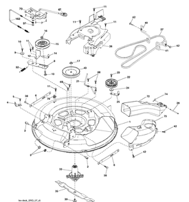 Mower Deck / Cutting Deck Diagram and Parts List for TC130 (96051019700)(2019-05) Husqvarna Lawn Tractor