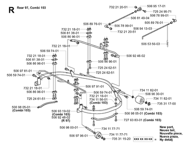 Protection Frame 3 Diagram and Parts List for RIDER16 2003-01 Husqvarna Lawn Mower