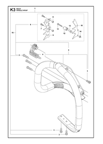 Handle Wrap Diagram and Parts List for 562XP-562XPG 562 XP W - 562 XP GW Husqvarna Chainsaw
