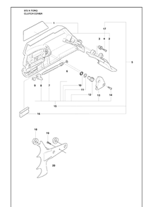 Clutch Cover 2 Diagram and Parts List for 372 (X-TORQ)(2010-04) Husqvarna Chainsaw