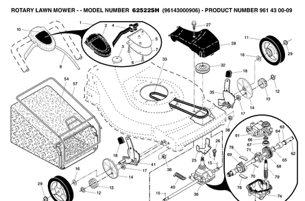 Part Location Diagram of 532410728 Husqvarna Shaft, Output