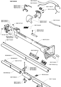 Handle Assembly Diagram and Parts List for 225LD 1997-02 Husqvarna Brush Cutter
