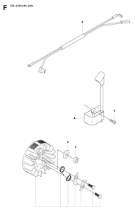Ignition System Diagram and Parts List for 235 20080100001-20091400000 Husqvarna Chainsaw