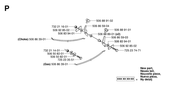 Controls 2 Diagram and Parts List for R15-V2AWD (965080101)(2006-05) Husqvarna Lawn Tractor
