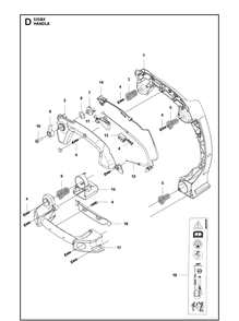 Handle Diagram and Parts List for 525BX (967284201)(2015-01) Husqvarna Leaf Blower / Vacuum