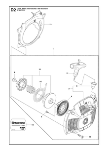 Part Location Diagram of 586690204 Husqvarna Starter housing with sleeve
