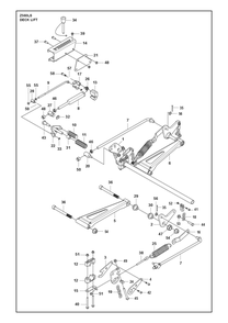 Mower Lift / Deck Lift Diagram and Parts List for Z560LS  Husqvarna Lawn Tractor
