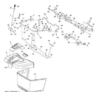 Bagger Diagram and Parts List for TC342 (96051018600)(2018-09) Husqvarna Lawn Tractor