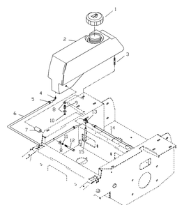 Fuel Assembly Diagram and Parts List for ZTH5221KA 2000-09 Husqvarna Lawn Mower
