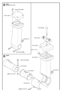 Tower Diagram and Parts List for 335RX 20064000001-20070100000 Husqvarna Brush Cutter