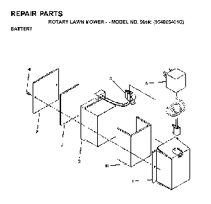 Battery Diagram and Parts List for 56SFE (954065401C)(1995-04) Husqvarna Lawn Mower