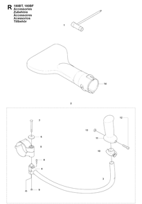 Accessories Diagram and Parts List for 180BT 20084000001 & Above Husqvarna Leaf Blower / Vacuum