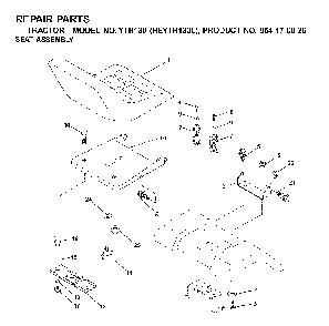 Seat Diagram and Parts List for YTH130 (HEYTH130L, 954170026)(2001-09) Husqvarna Lawn Tractor