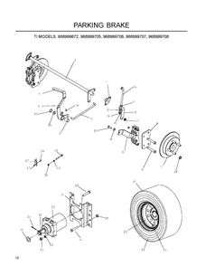 Parking Brake Diagram and Parts List for IZ5223 (968999707)(2007-09) Husqvarna Lawn Mower