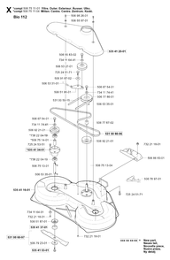 44-Inch/112cm Cutting Deck Diagram and Parts List for PF18 2001-01 Husqvarna Lawn Tractor