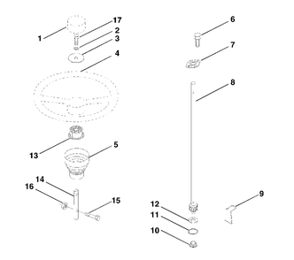 Steering Wheel Diagram and Parts List for LT125 (954170001-C)(1998-10) Husqvarna Lawn Tractor