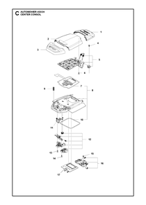 Center Consol Diagram and Parts List for 450XH 2020 Husqvarna Lawn Mower