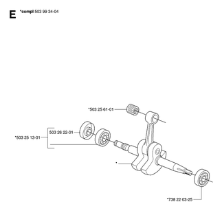 Crankshaft Diagram and Parts List for 385XP 20064000001-Current Husqvarna Chainsaw