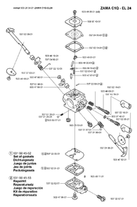 Carburetor Parts Diagram and Parts List for 323L 2005-03 Husqvarna Trimmer