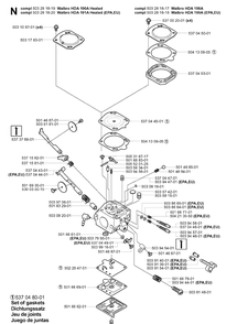 Carburetor Details Diagram and Parts List for 359 20050600001-20060600000 Husqvarna Chainsaw