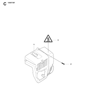 Cylinder Cover Diagram and Parts List for 150BT 20094000001-Current Husqvarna Leaf Blower / Vacuum