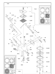 Carburettor And Gasket Kit Carburettor Diagram and Parts List for K760 2009-12 Husqvarna Lawn Tractor Accessories
