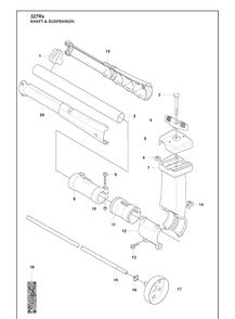 Shaft And Suspension Diagram and Parts List for 327RX 2009-08 Husqvarna Trimmer