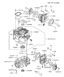 Cylinder And Crankcase 2 Diagram and Parts List for FX751V-DS00 2017-09 Husqvarna Engine