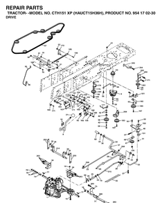 Drive Diagram and Parts List for CTH151XP (HAUCT15H36H)(2005-05) Husqvarna Lawn Tractor