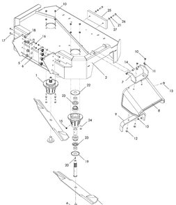 Lower Deck 1 Diagram and Parts List for WH5217 (966947003)(2008-10) Husqvarna Lawn Mower