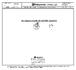 Carburetor Diagram and Parts List for 137 20082200001 Husqvarna Chainsaw