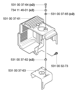 Housing Diagram and Parts List for 165BT 2005-08 - US Husqvarna Leaf Blower / Vacuum