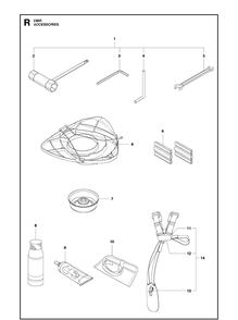 Accessories 2 Diagram and Parts List for 236R 20150400001-20180500000 Husqvarna Brush Cutter