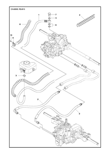 Chassis Rear 3 Diagram and Parts List for R216T AWD Husqvarna Lawn Mower